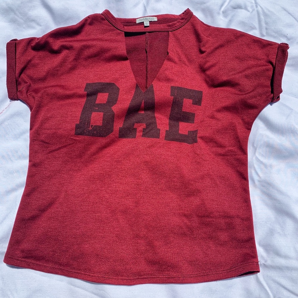 Charlotte Russe Small Maroon V-Neck Top